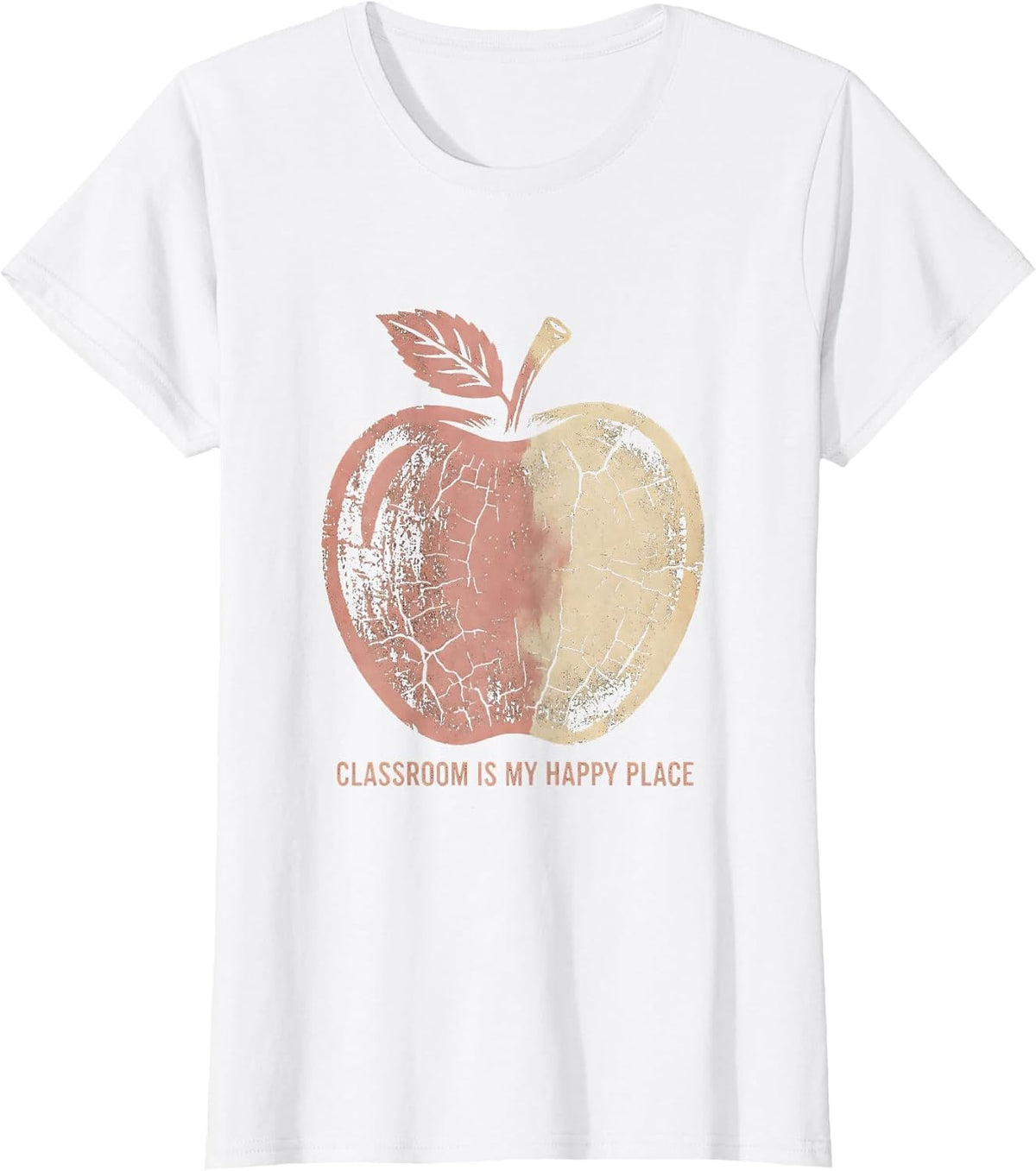 Classroom Is My Happy Place Teacher Design T-Shirt - White