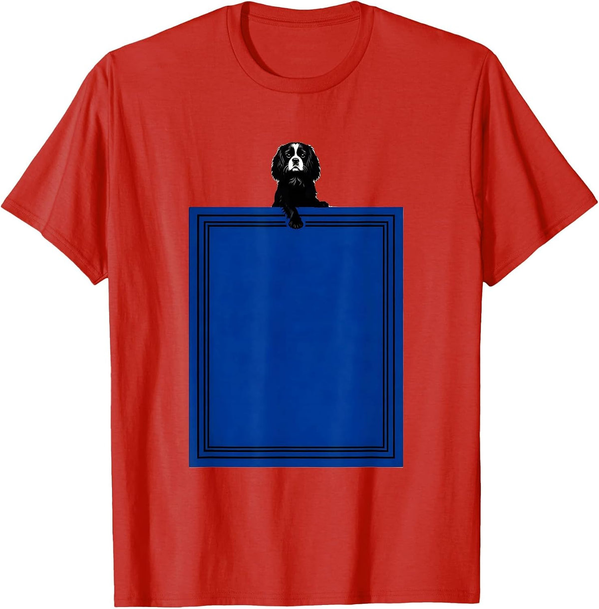 Men's Cavalier King Charles Spaniel Blenheim Silhouette Pet Pride T-Shirt - Red