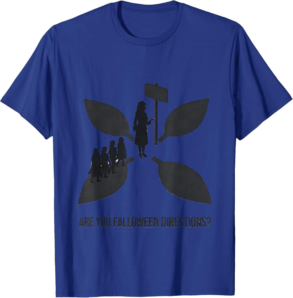 Are You Falloween Directions Teacher Halloween Ghost T-Shirt - Royal Blue