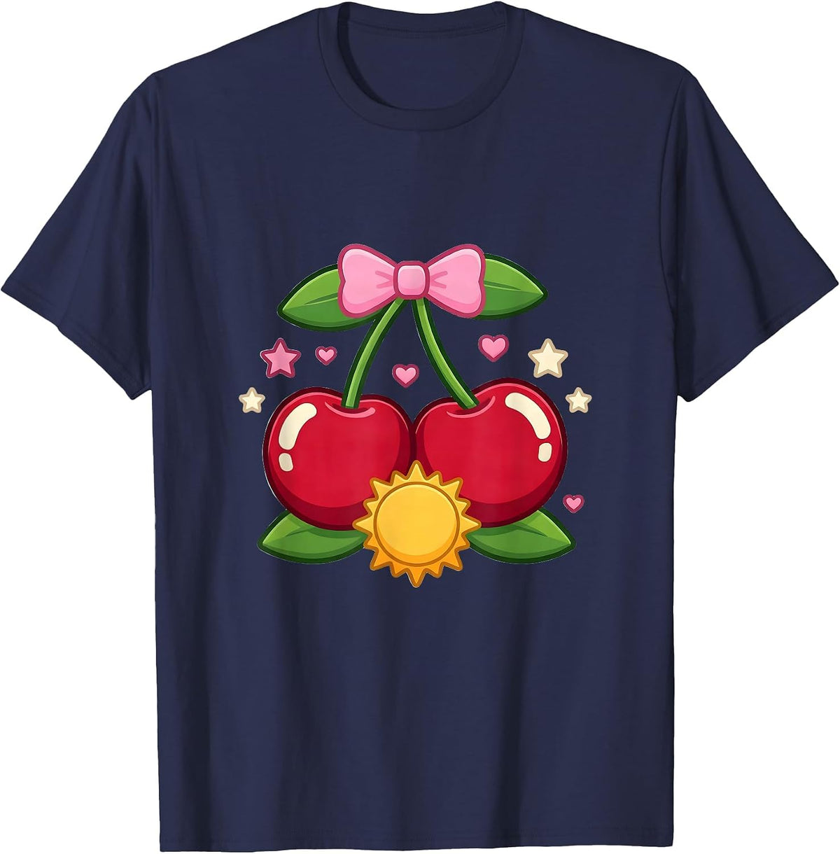 Woman Riding Motorcycle Open Sunset Road Graphic T-Shirt - Navy Blue