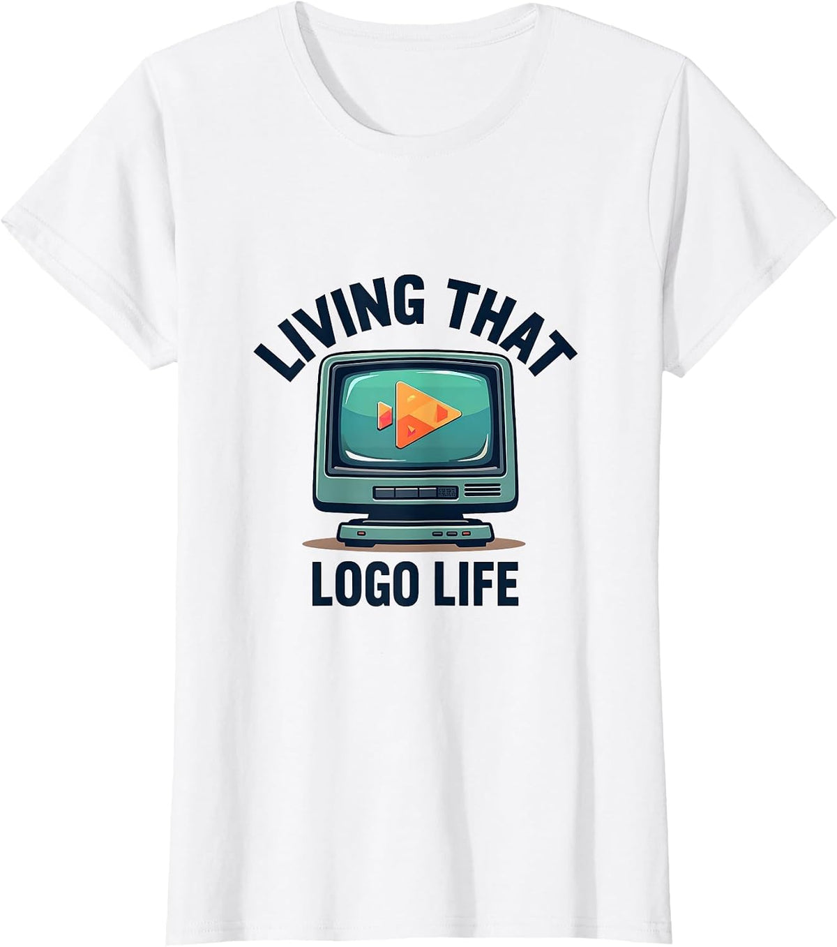 Living That Logo Life Graphic Design T-Shirt - White