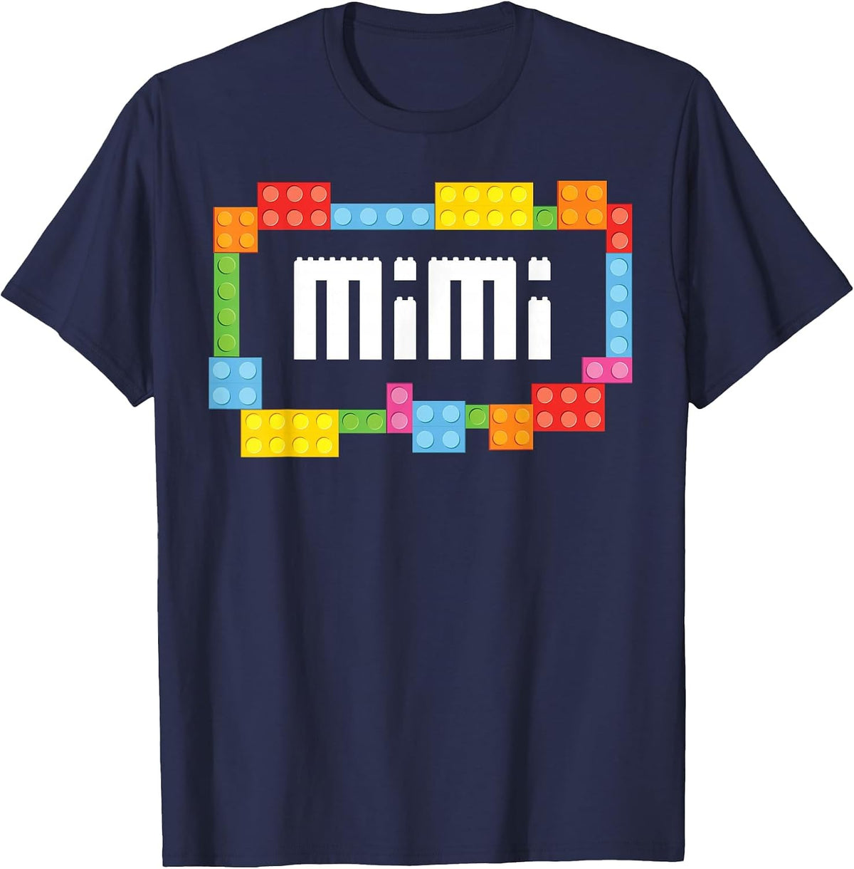 Master Builder Mimi Bricks Blocks Building Family Set T-Shirt - Navy Blue