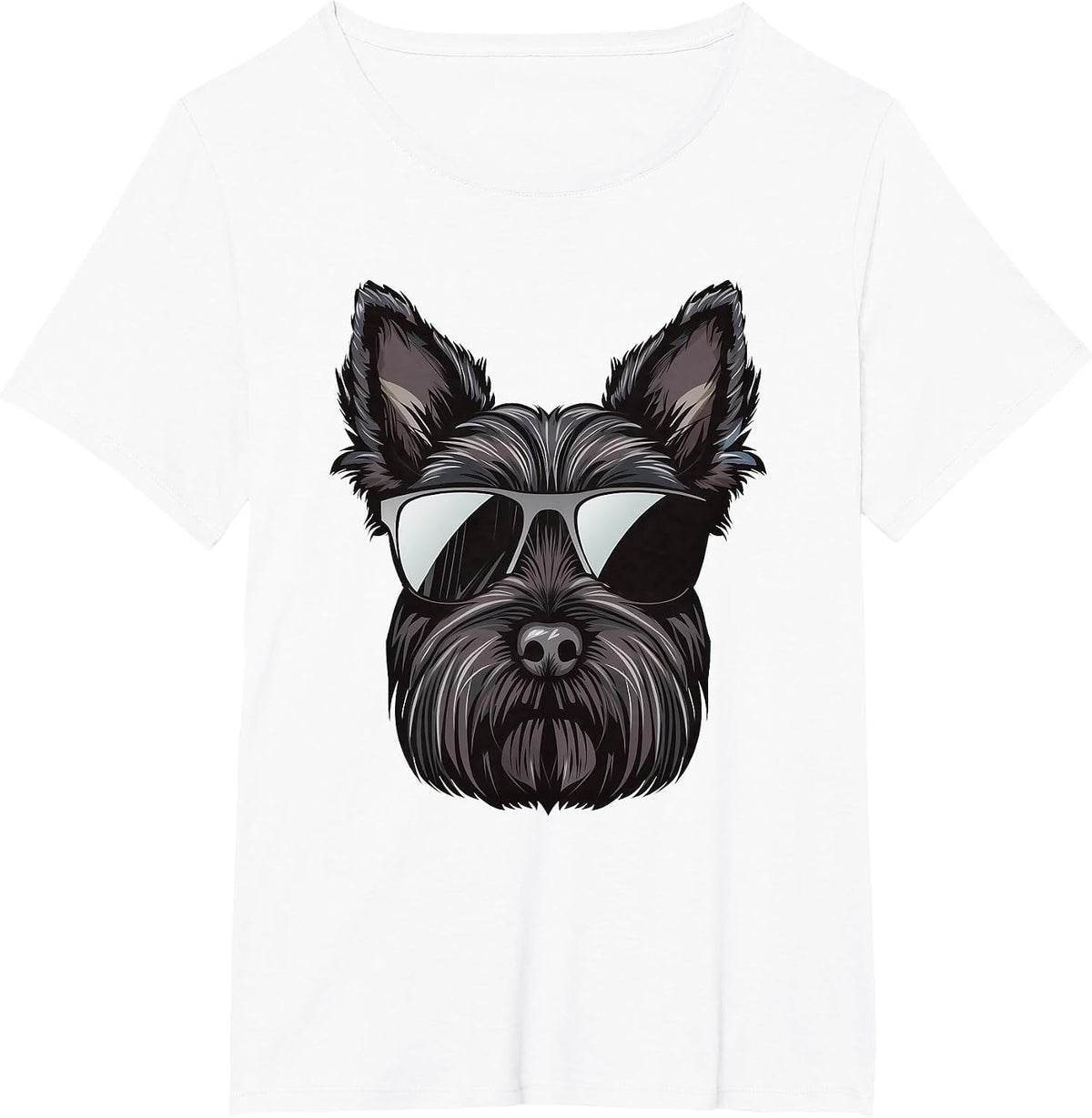 Scottish Terrier Dog Sunglasses T-Shirt - White