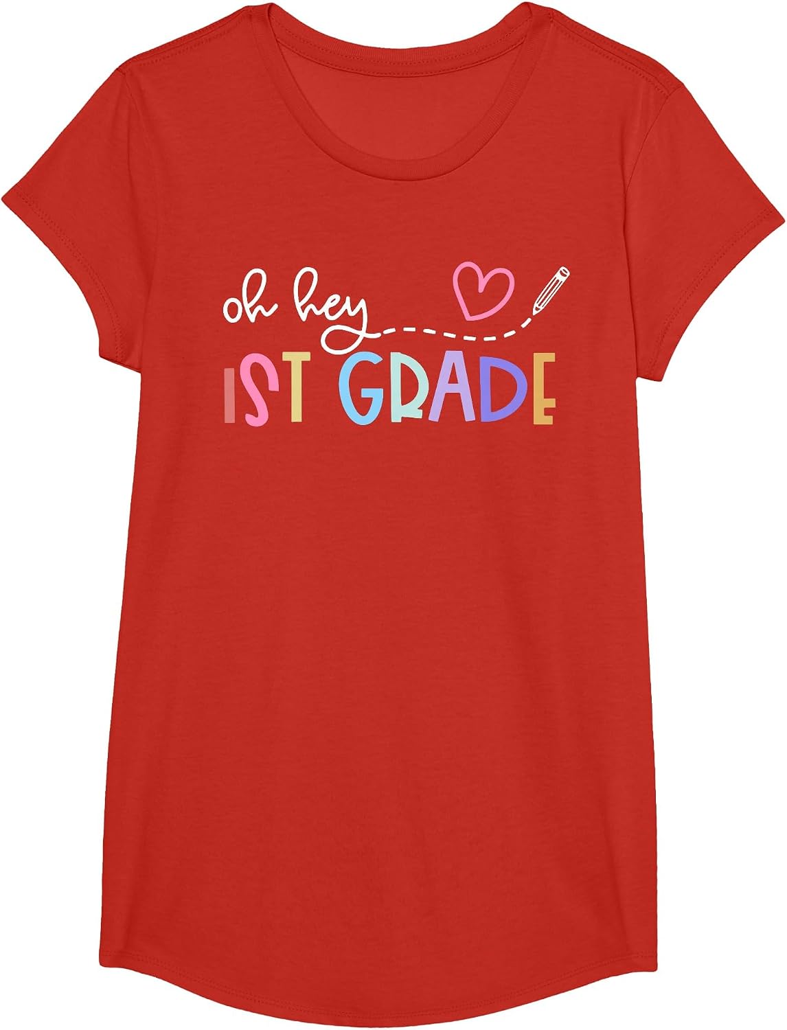 Back to School Oh Hey 1st Grade Teachers Women Student T-Shirt - Girls Red