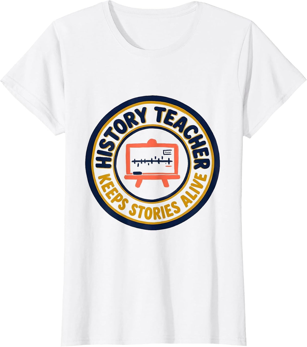 History Teacher Keeps Stories Alive Screenprint Teacher T-Shirt - White