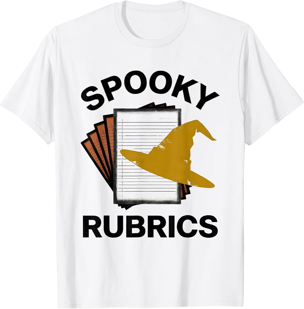 Men's Spooky Rubrics Midcentury Modern Teacher Halloween Humor T-Shirt - White
