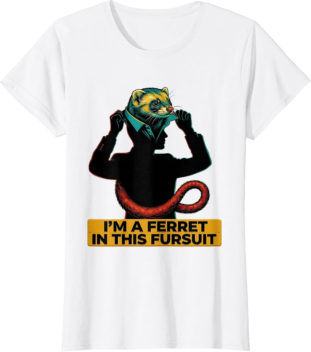 Women's I'm A Ferret In This Fursuit Funny Furry Fandom Fursona T-Shirt - White