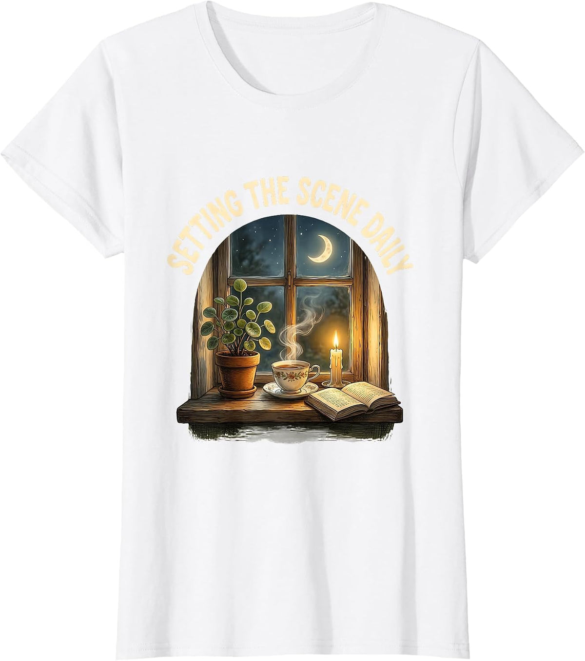 Setting the Scene Daily Graphic Design T-Shirt - White