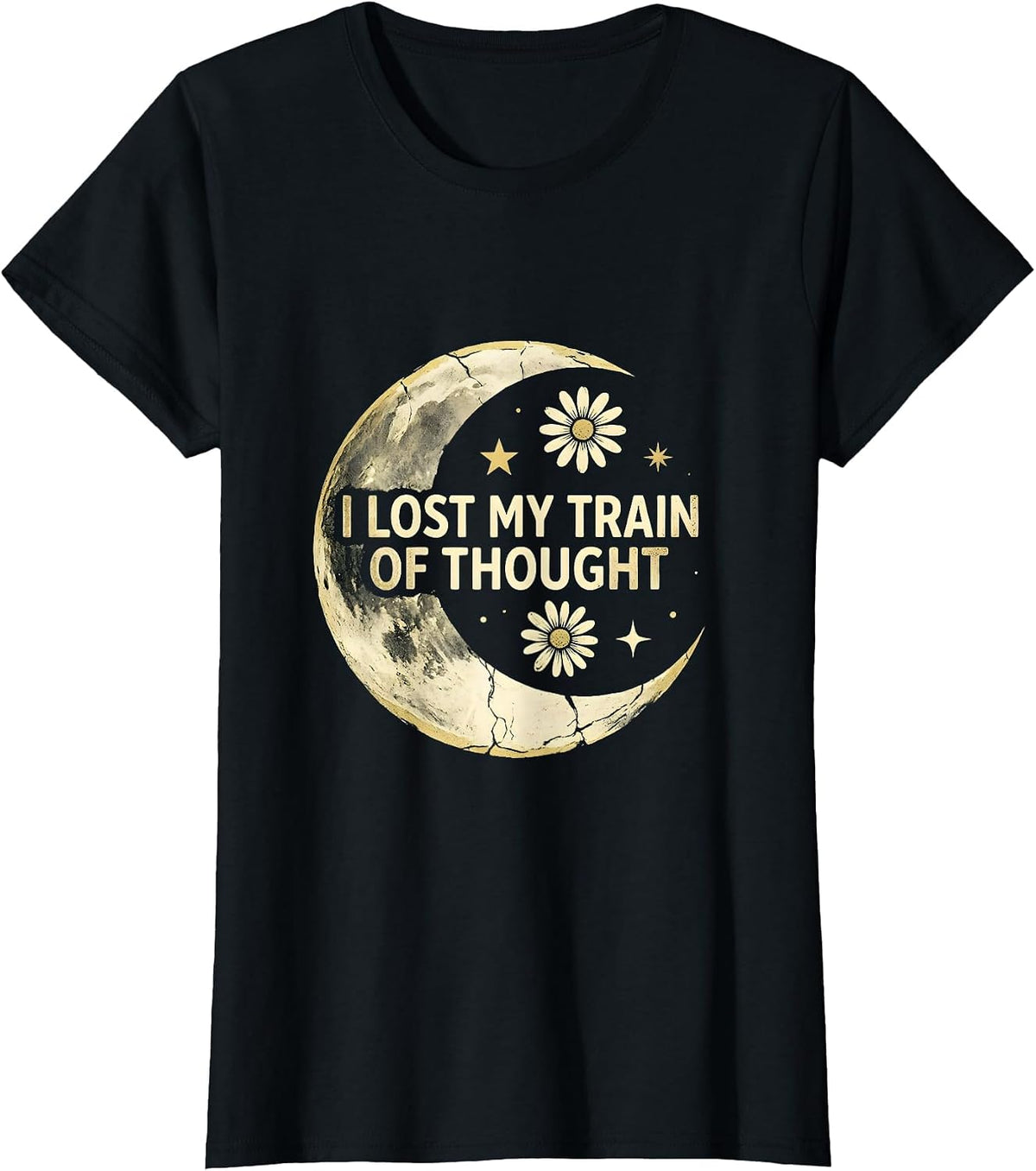 I Lost My Train of Thought Funny ADHD Design T-Shirt - Black