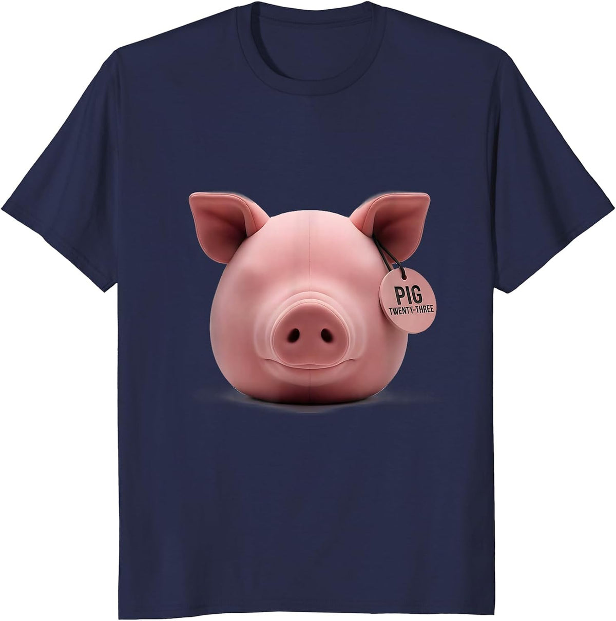 Men's Pig Twenty-Three Minimalist Funny Pig Lover Gift T-Shirt - Navy Blue