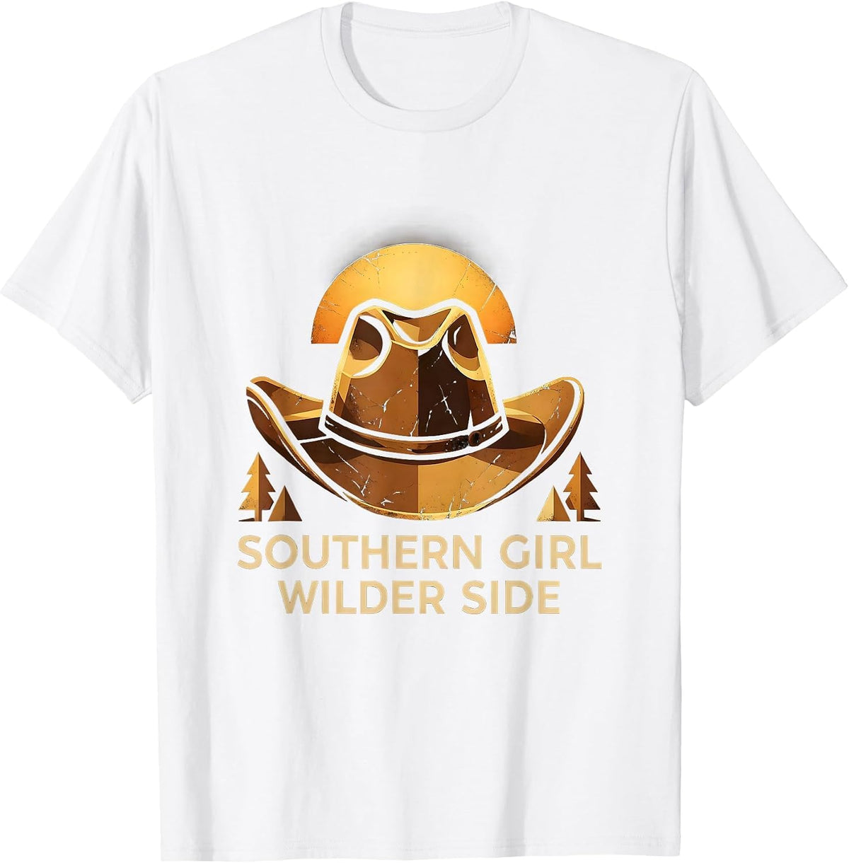 Men's Southern Girl Wilder Side Cowboy Design T-Shirt - White