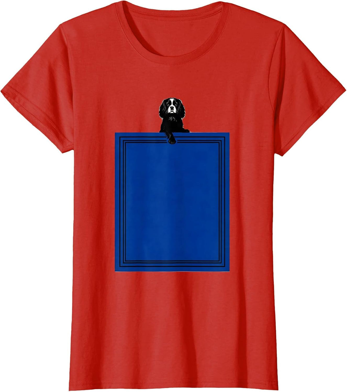 Women's Cavalier King Charles Spaniel Blenheim Silhouette Pet Pride T-Shirt - Red