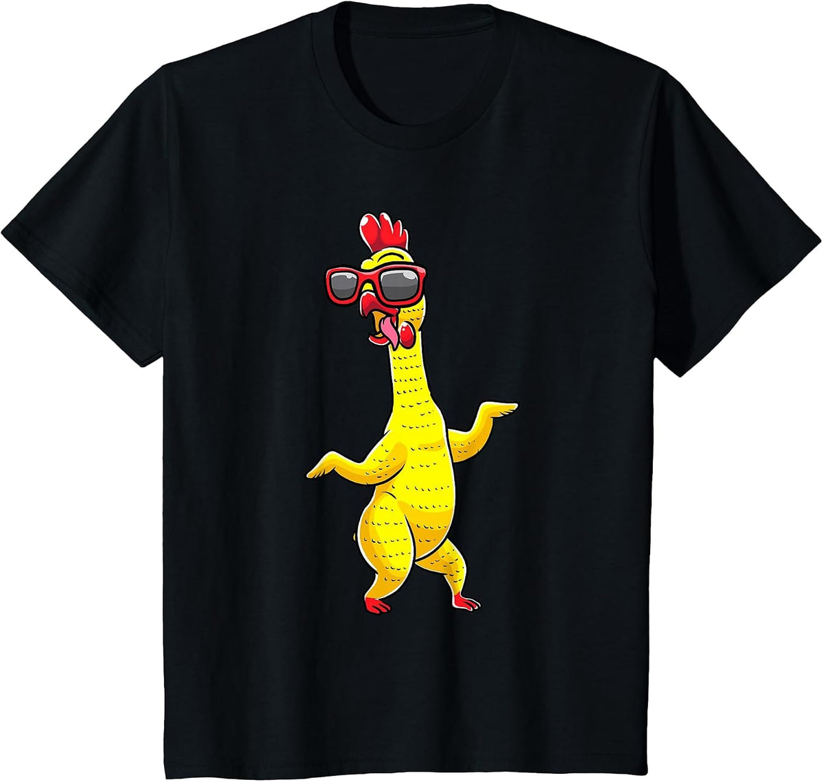 Rubber Chicken Dancing Party Funny Kids Men Women Girls T-Shirt - Black