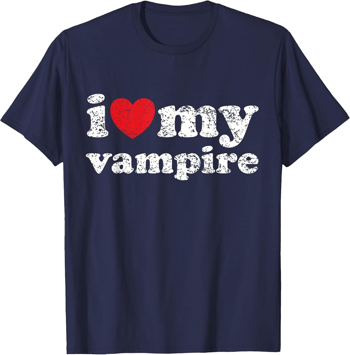I Love My Vampire T-Shirt - Navy Blue