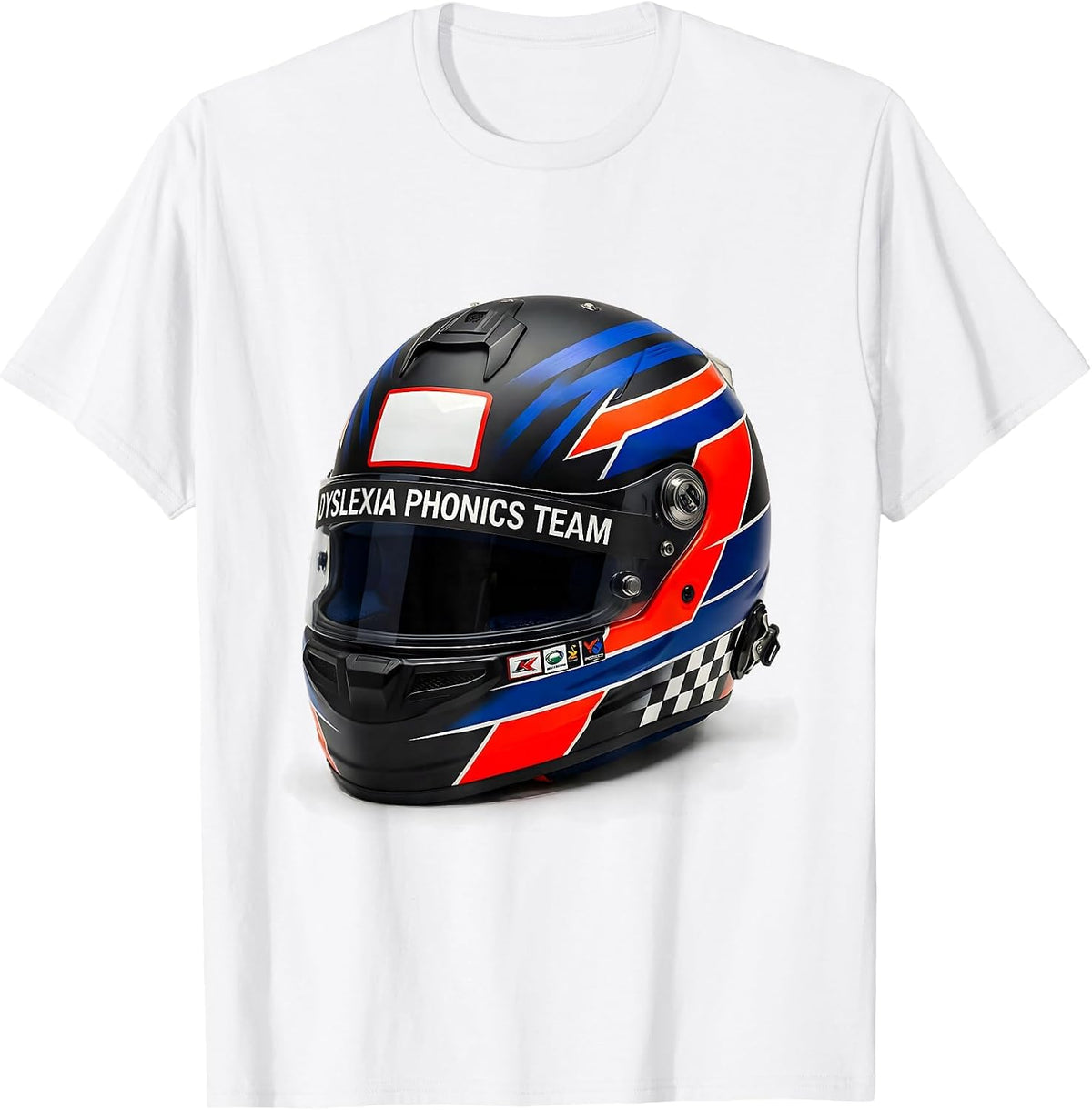 Men's Dyslexia Phonics Team Racing Livery Dyslexia Teacher Squad T-Shirt - White