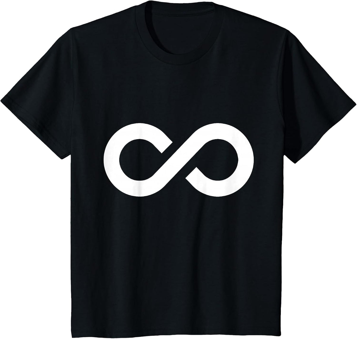 Infinity T Shirt Tee Top Sign Logo Design Designer Cotton T-Shirt - Black