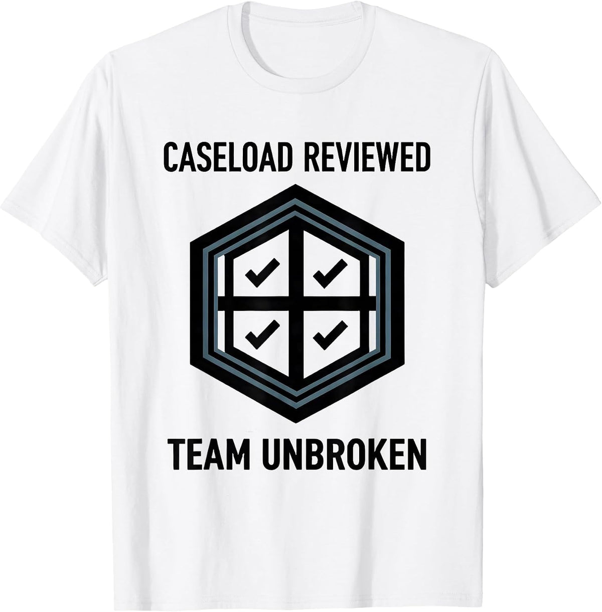 Men's Caseload Reviewed Team Unbroken Geometric Special Education T-Shirt - White