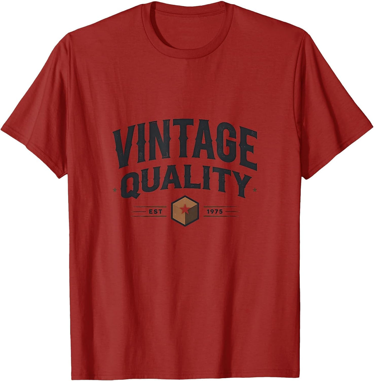 Vintage Classic Year 1975 Retro Birthday Design T-Shirt - Cranberry Red