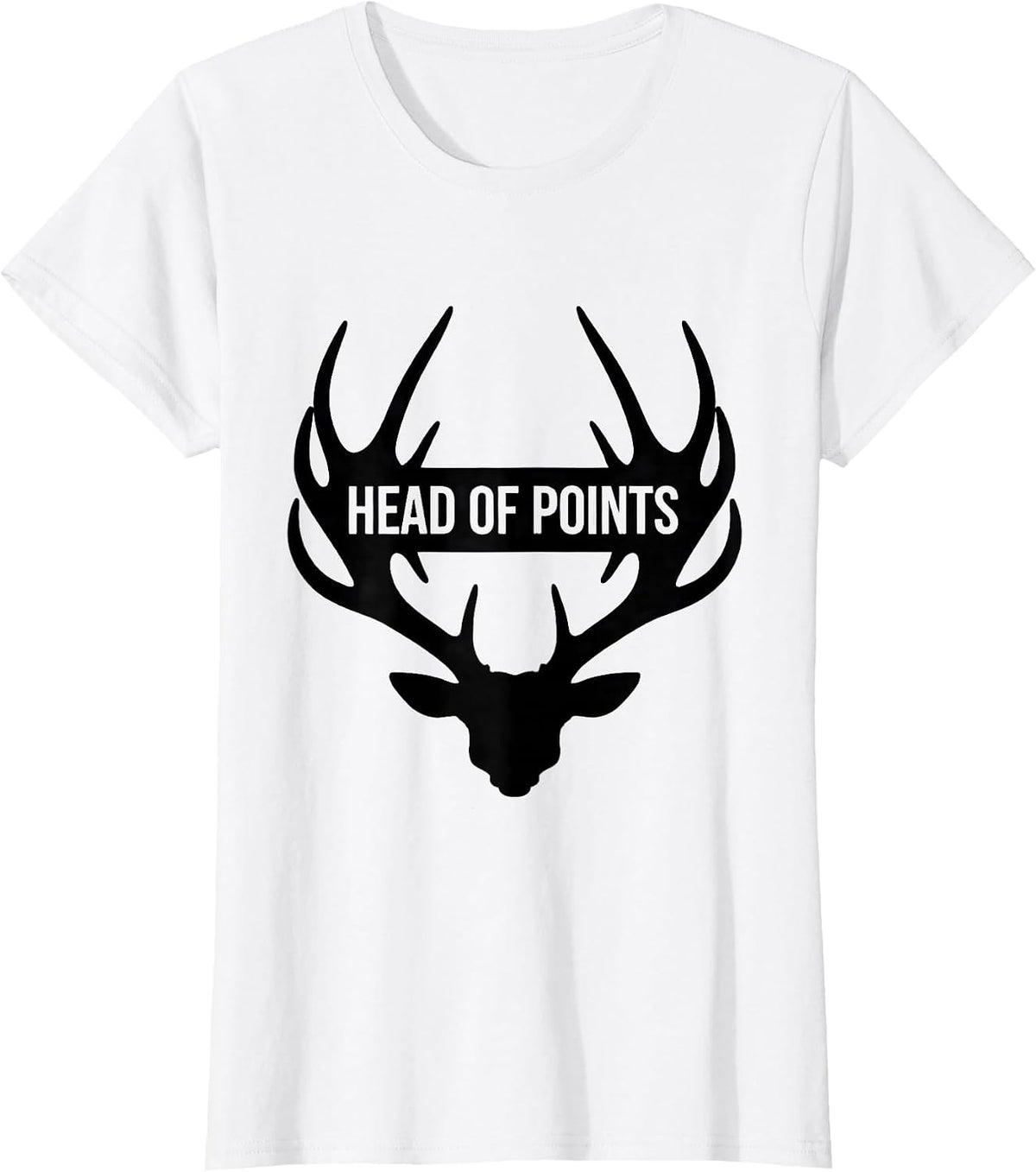 Head Of Points Funny Deer Hunting Hunter Dad Gift T-Shirt - White