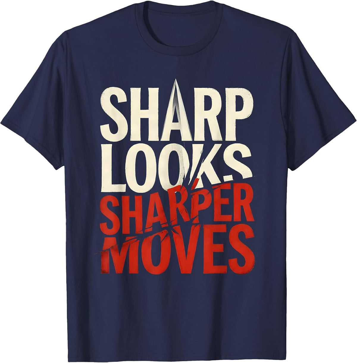 Sharp Looks Sharper Moves Tuxedo Graphic Design T-Shirt - Navy Blue