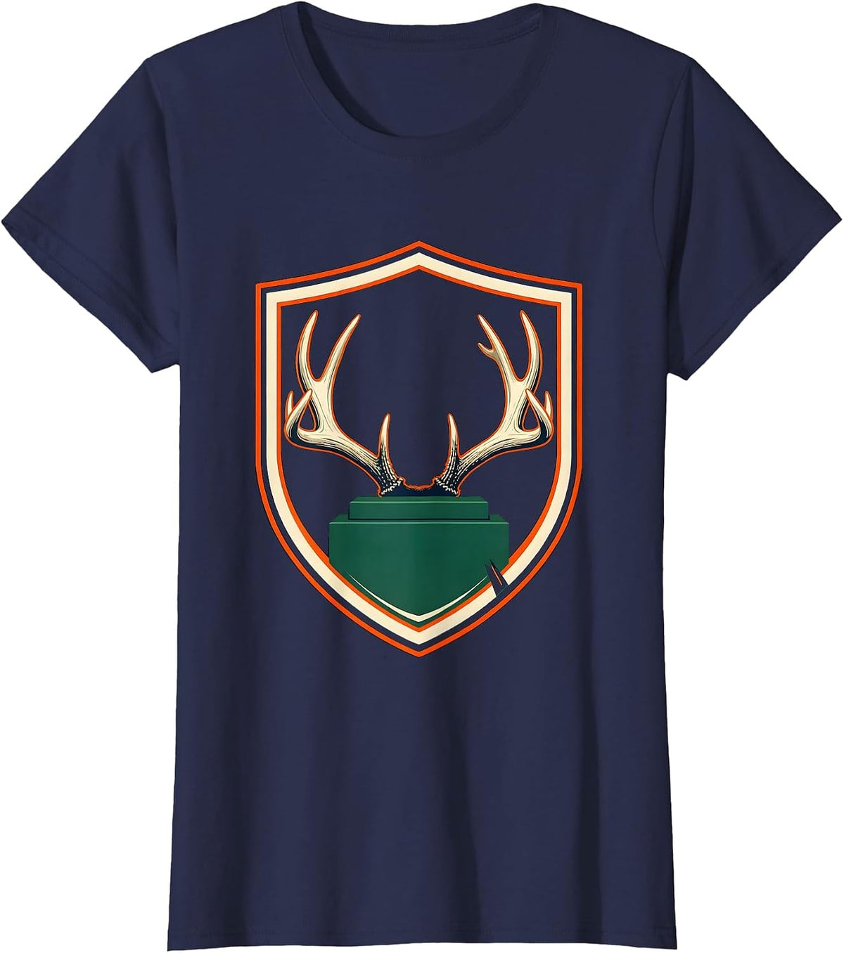 Women's First Buck Youth Deer Season Hunting Dad Gift T-Shirt - Navy Blue