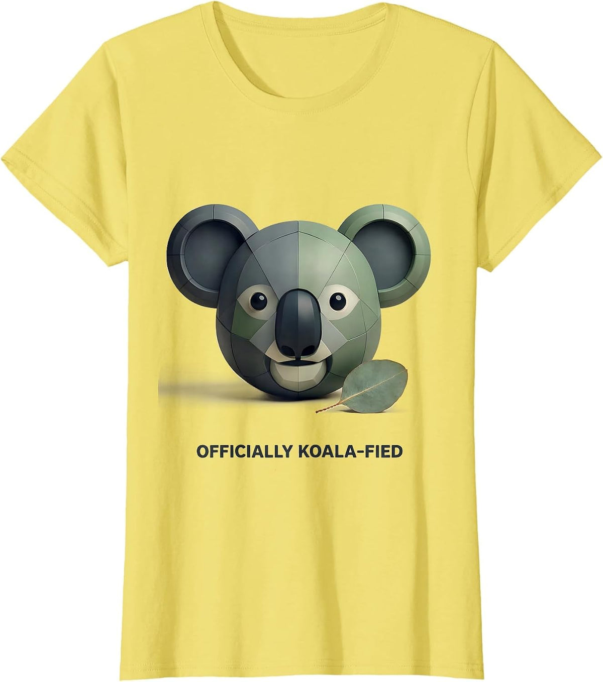 Officially Koala-fied Funny Koala Lover Animal Pun Humor T-Shirt - Lemon Yellow