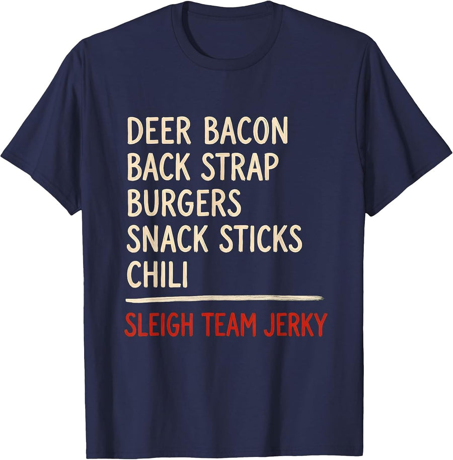Deer Bacon Funny Christmas Deer Hunter Hunting Gift T-Shirt - Navy Blue