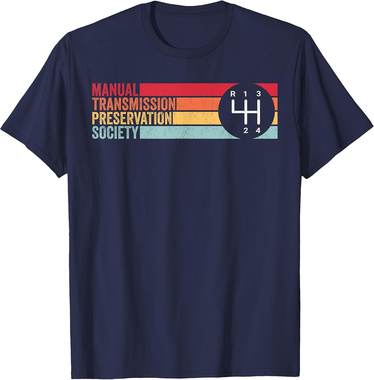 4 Speed Manual Transmission Preservation Society T-Shirt - Navy Blue