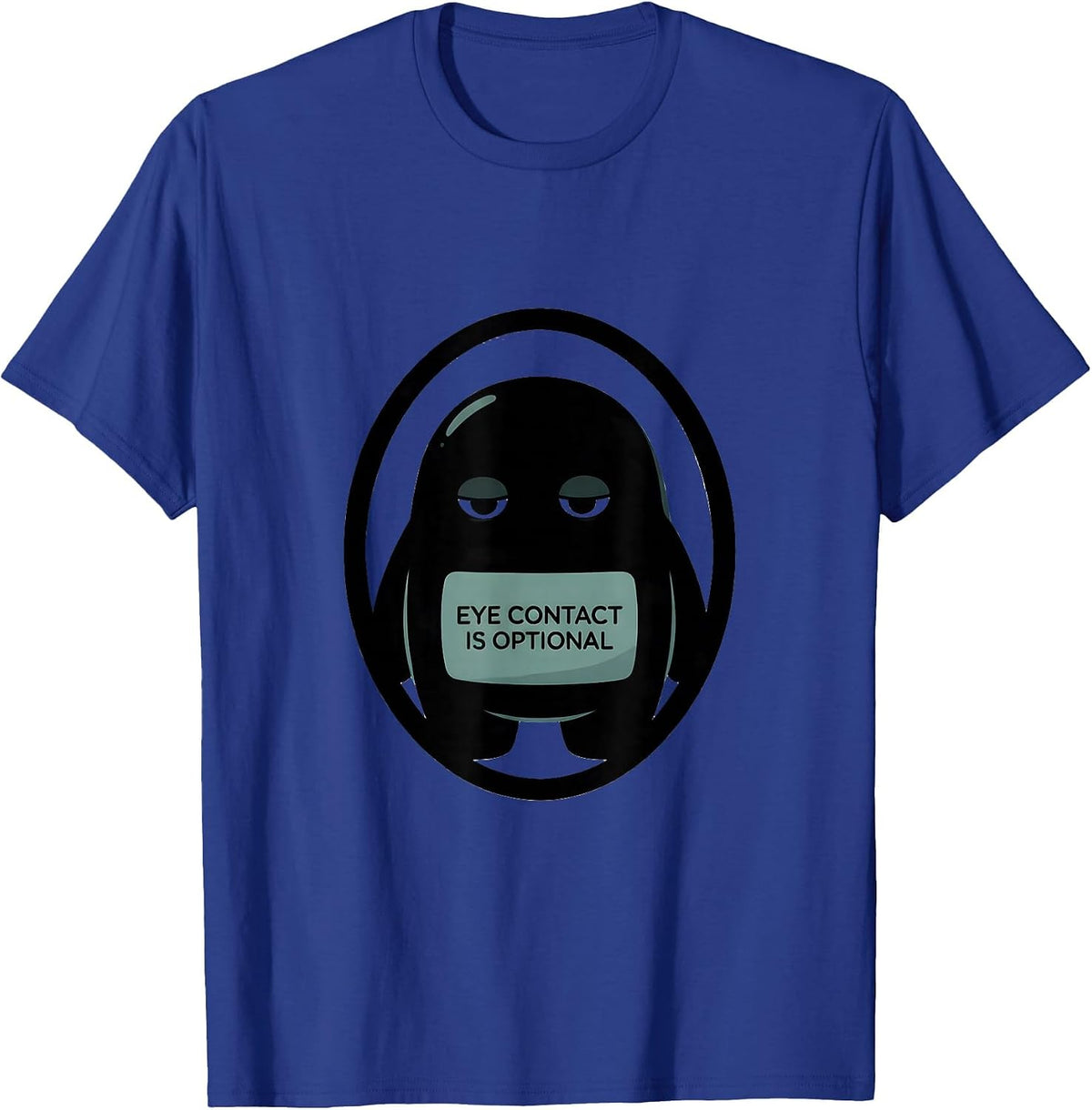 Men's Eye Contact Is Optional Funny Autism Awareness T-Shirt - Royal Blue