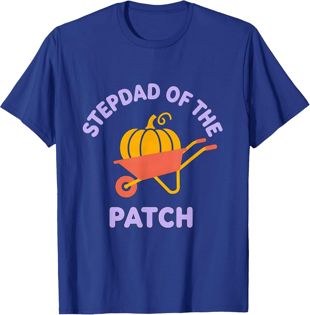 Stepdad of the Patch Funny Pumpkin Patch Family Matching T-Shirt - Royal Blue