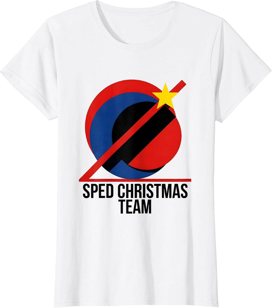 Women's SPED Christmas Team Bauhaus Modernist Special Education T-Shirt - White