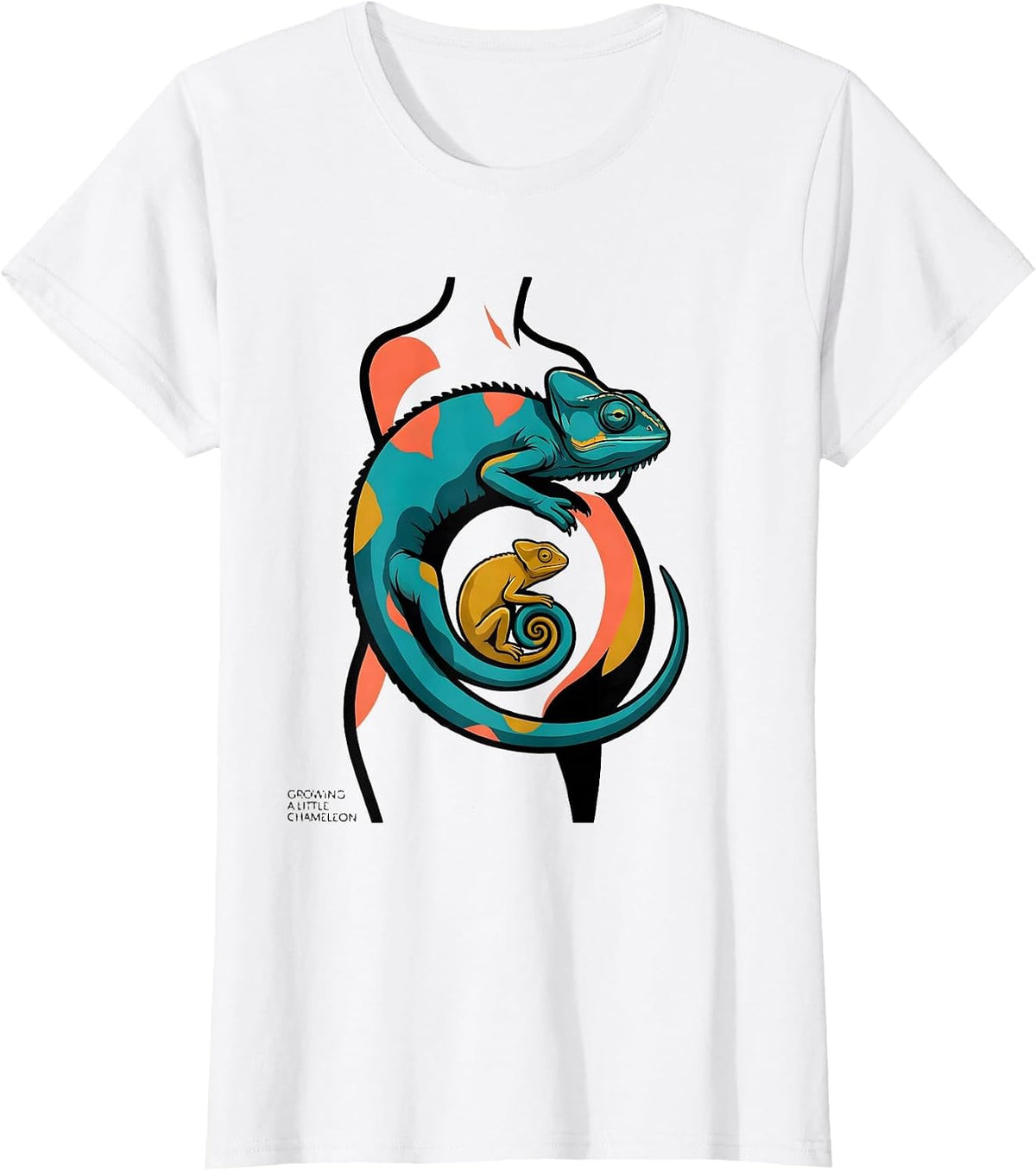Growing A Little Chameleon Funny Pregnancy Announcement T-Shirt - White