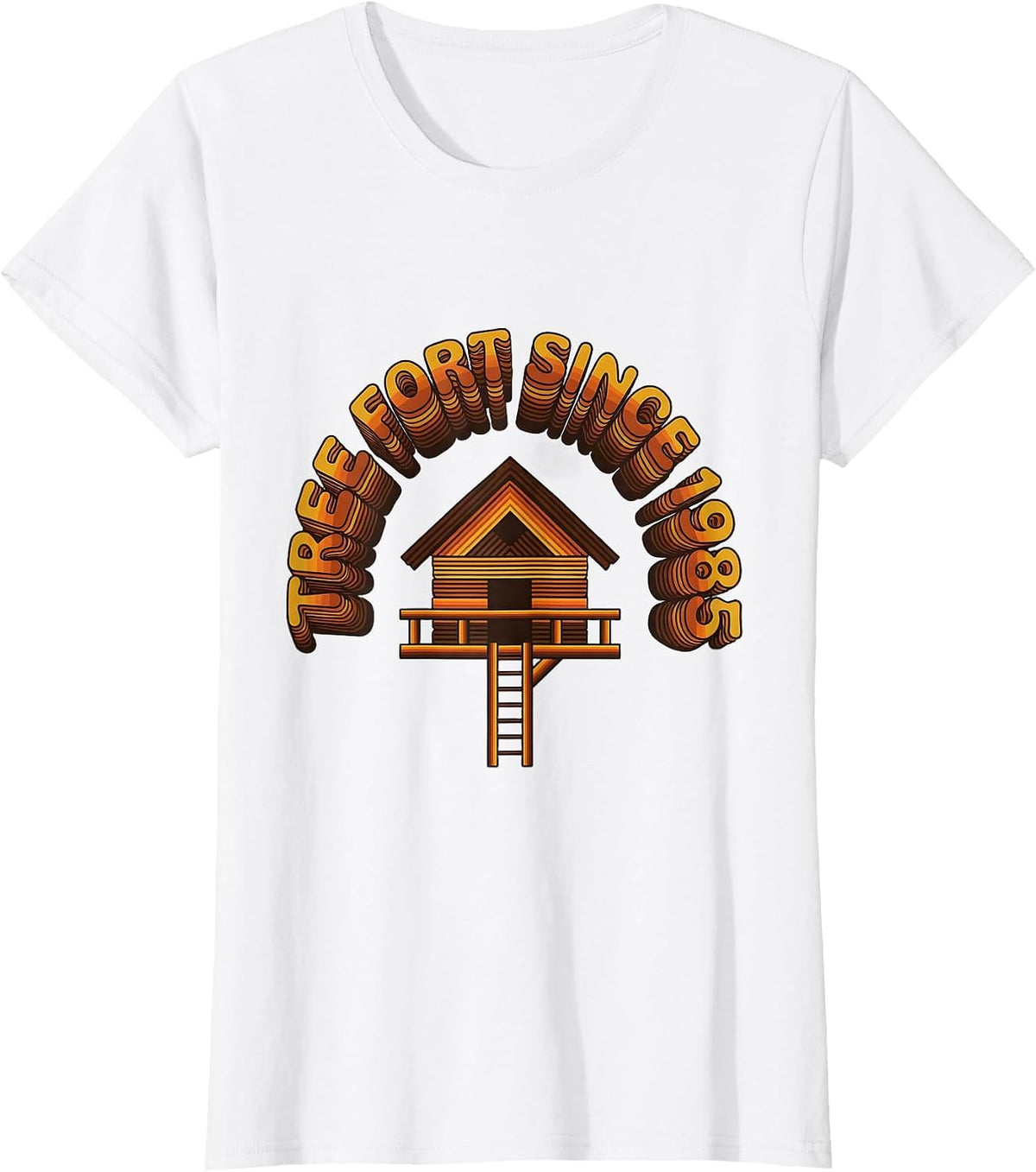 Tree Fort Since 1985 Retro Vintage Novelty T-Shirt - White