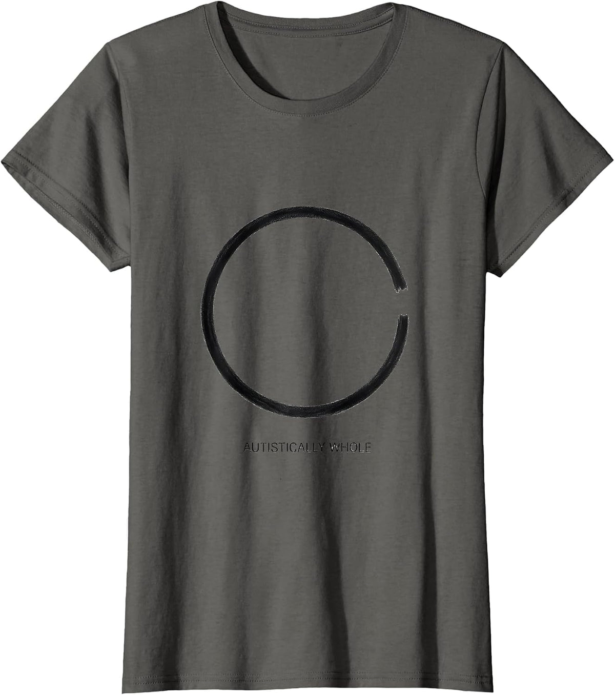 Women's Autistically Whole Minimalist Neurodiversity Awareness T-Shirt - Asphalt Grey