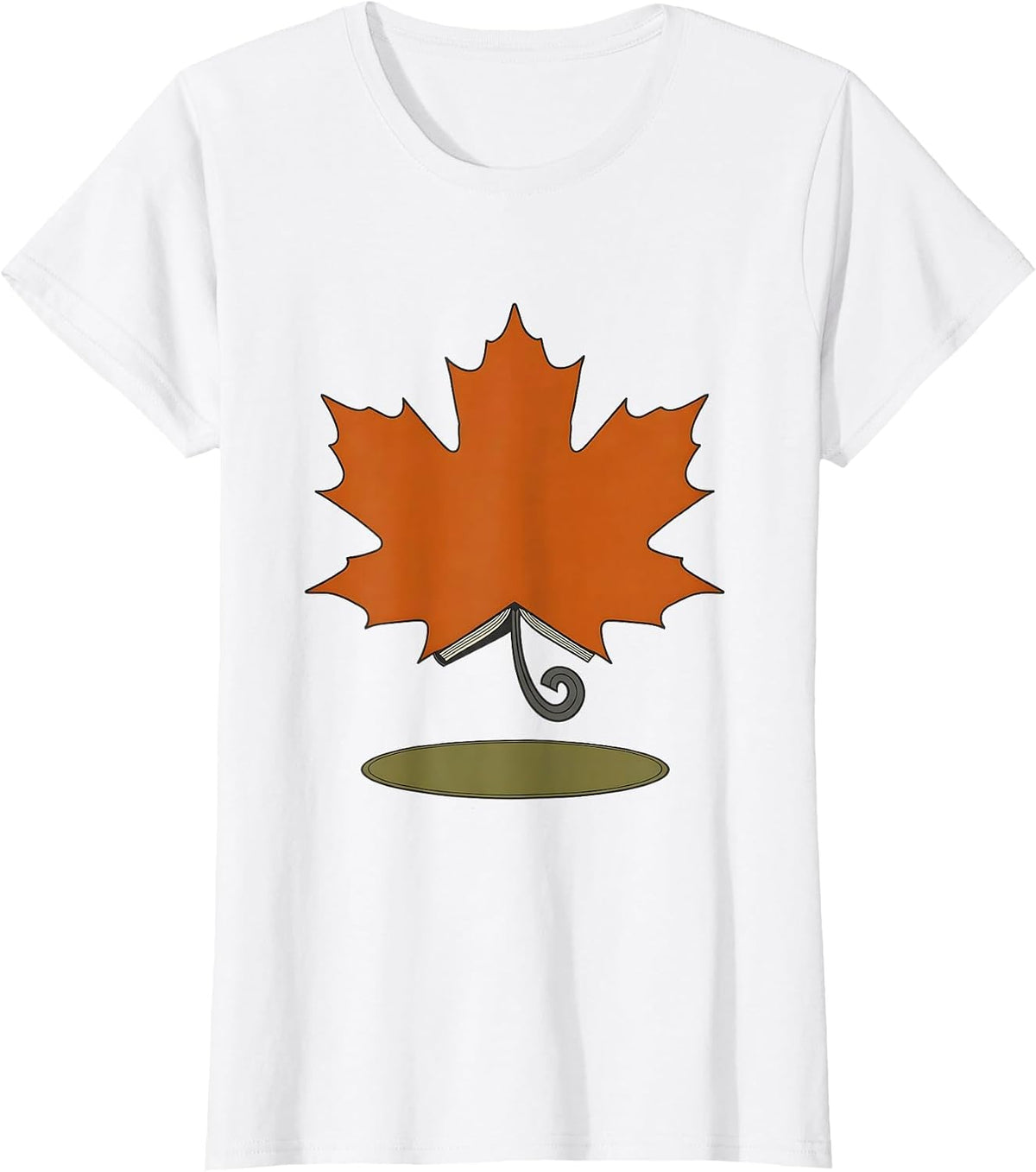 Women's Maple Leaf Teacher Fall Learning Pride Seasonal T-Shirt - White