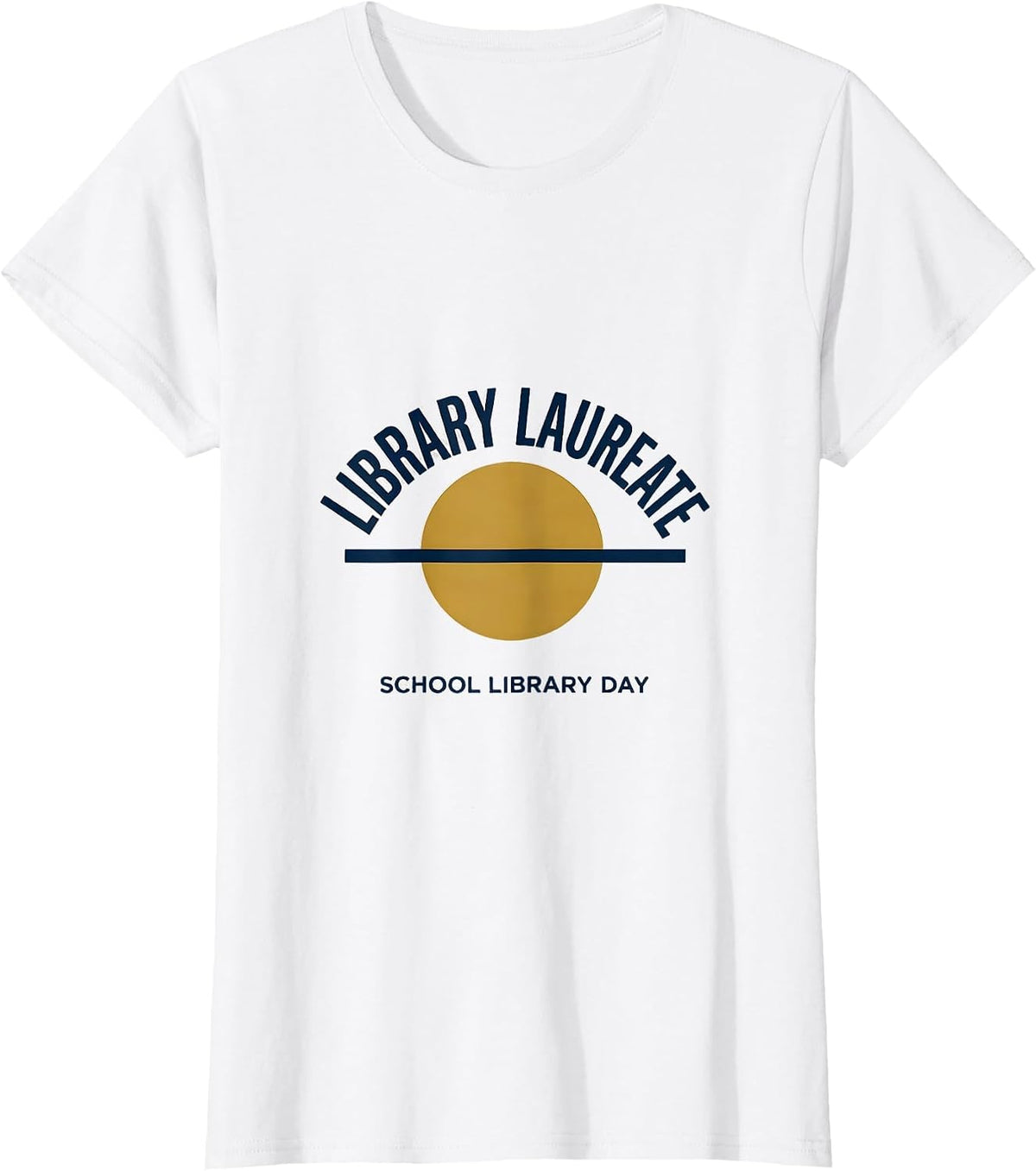 Library Laureate School Library Day Minimalist Librarian T-Shirt - White