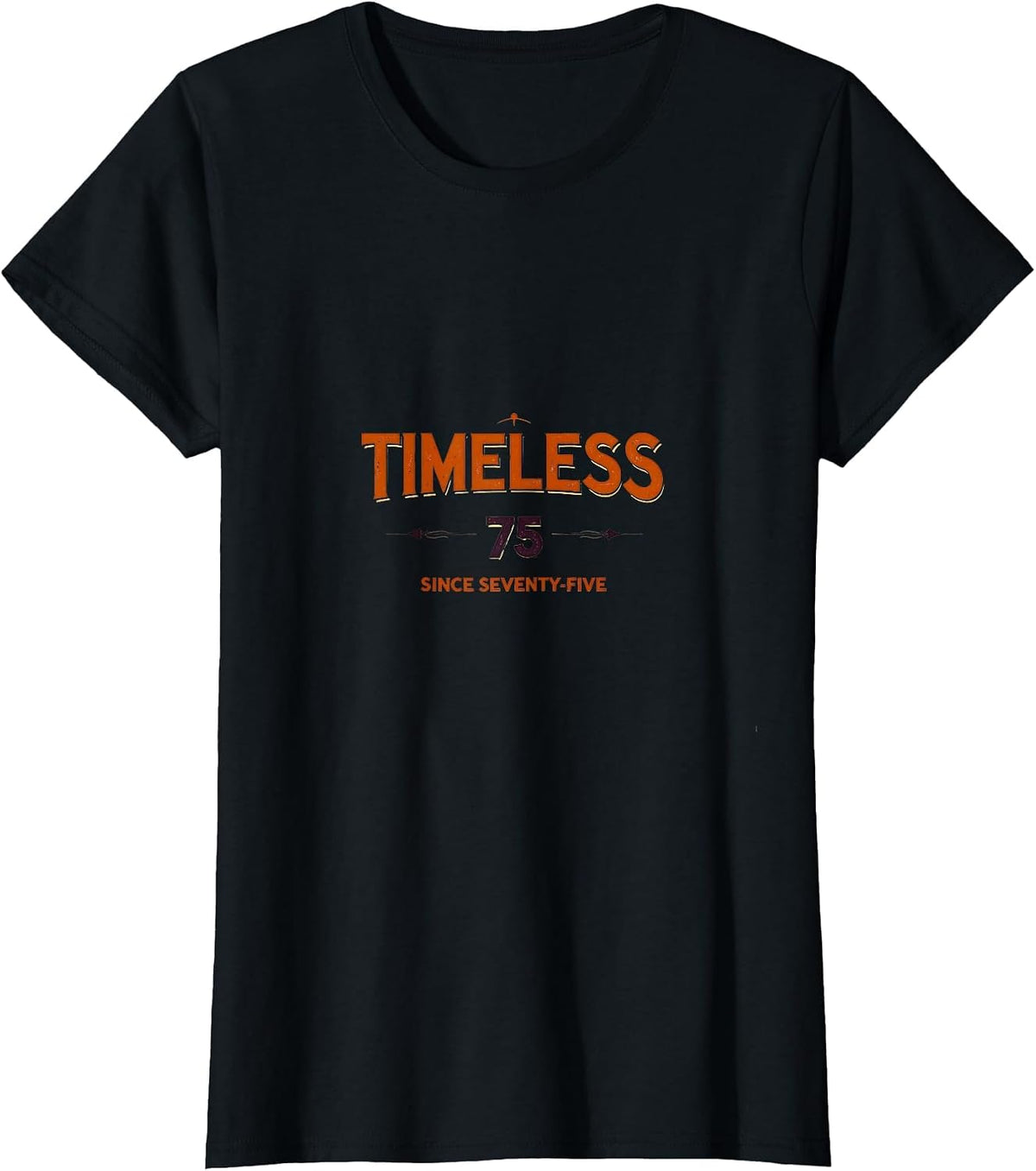 Timeless Since Seventy-Five 1975 Vintage Design T-Shirt - Black