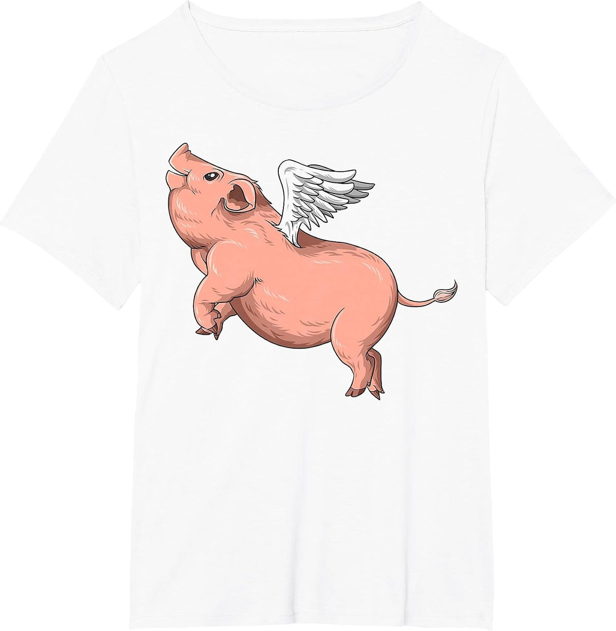 Flying Pig with Wings for Pig T-Shirt - White