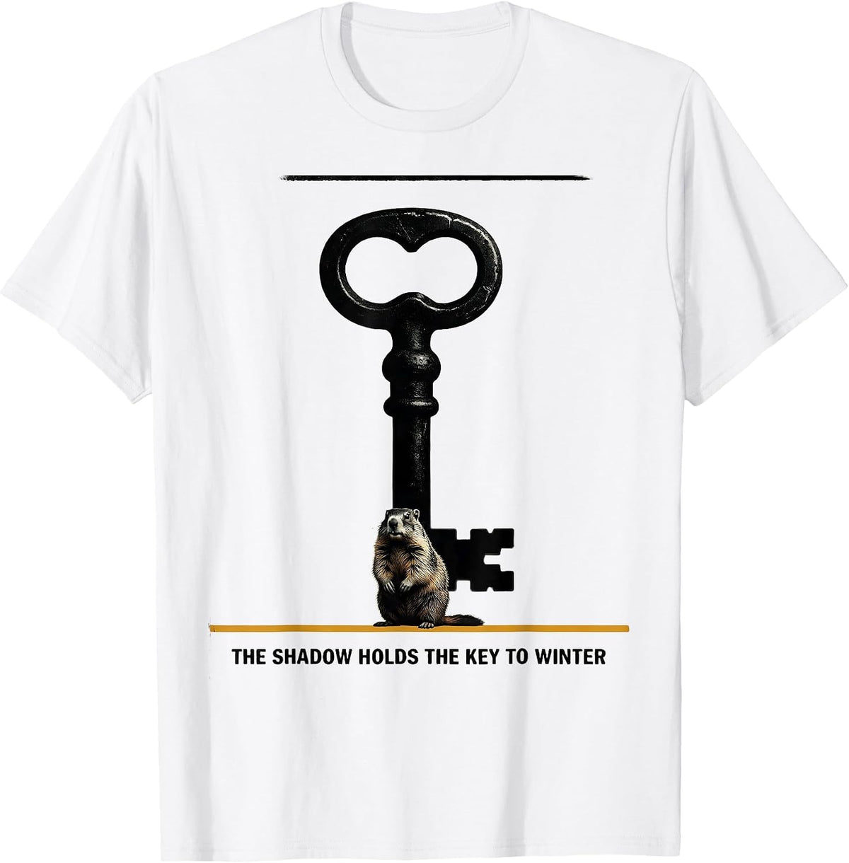 Men's The Shadow Holds The Key To Winter Funny Groundhog Day T-Shirt - White