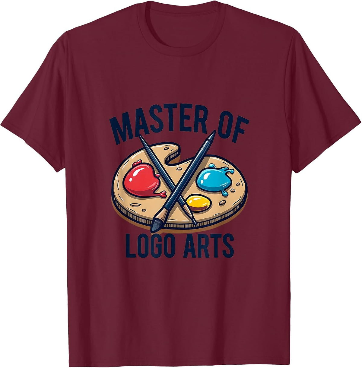 Master of Logo Arts Creative Design T-Shirt - Burgundy