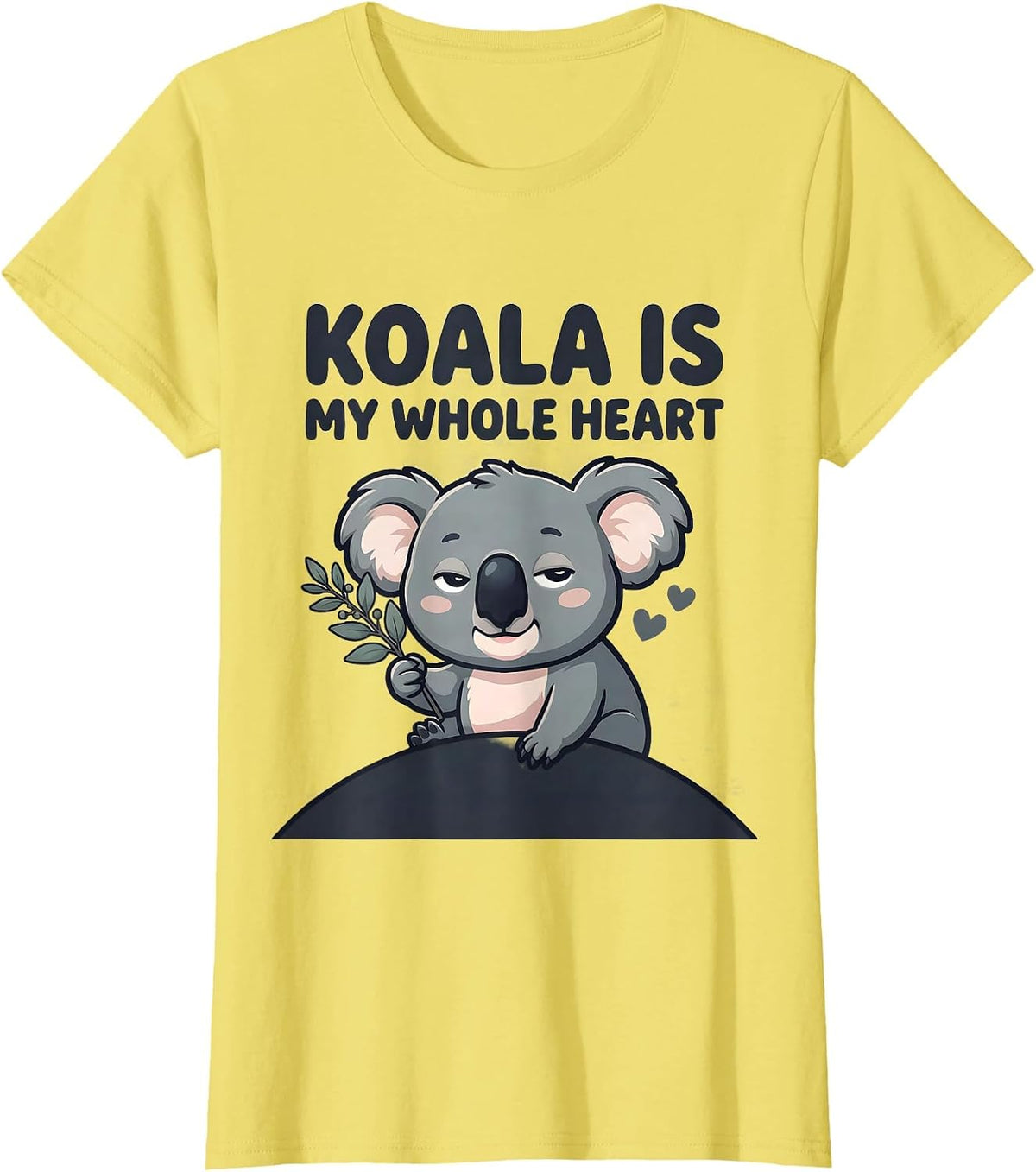 Koala Is My Whole Heart Cute Cartoon Koala Lover Gift T-Shirt - Lemon Yellow