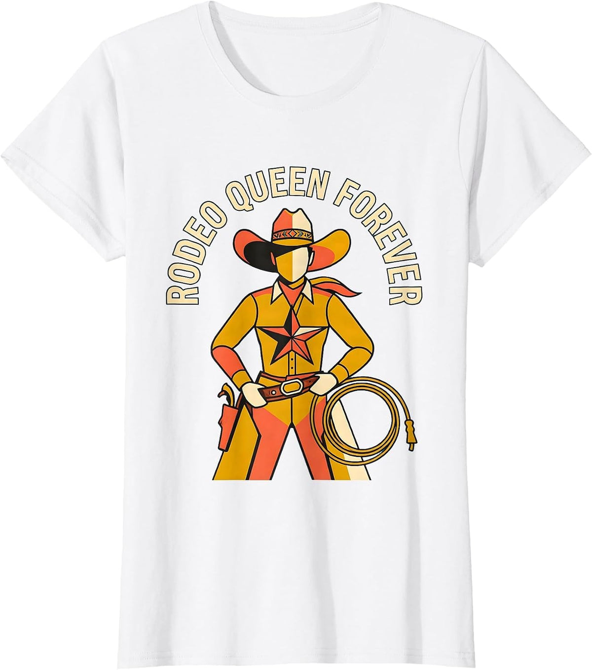 Women's Rodeo Queen Forever Western Cowgirl Design T-Shirt - White