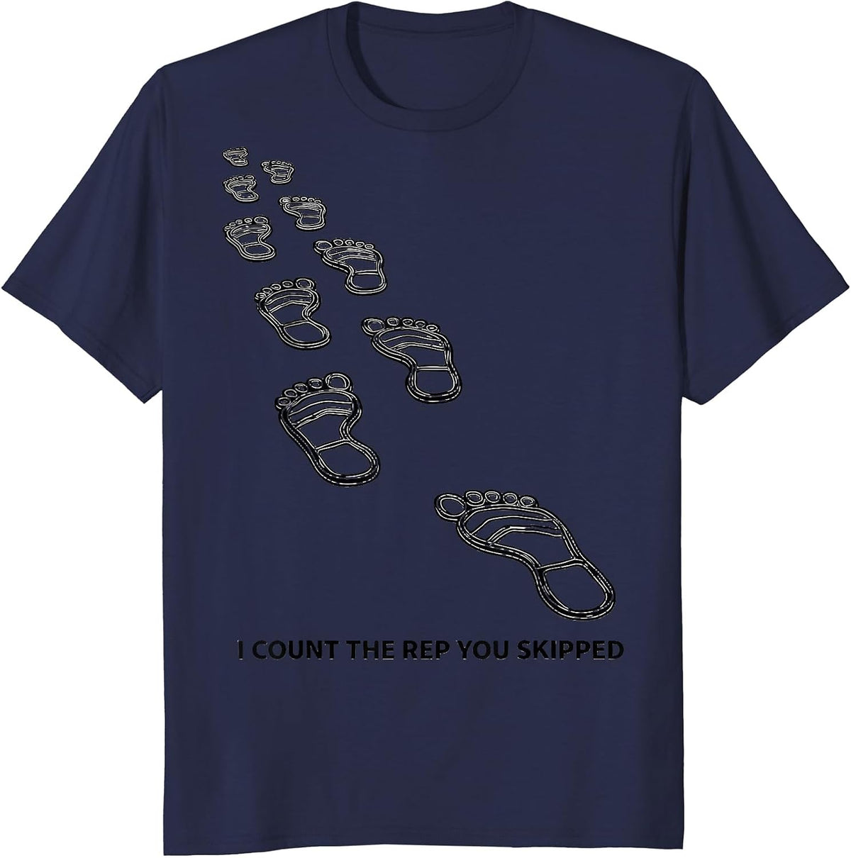 I Count The Rep You Skipped Funny Physical Therapist PT T-Shirt - Navy Blue
