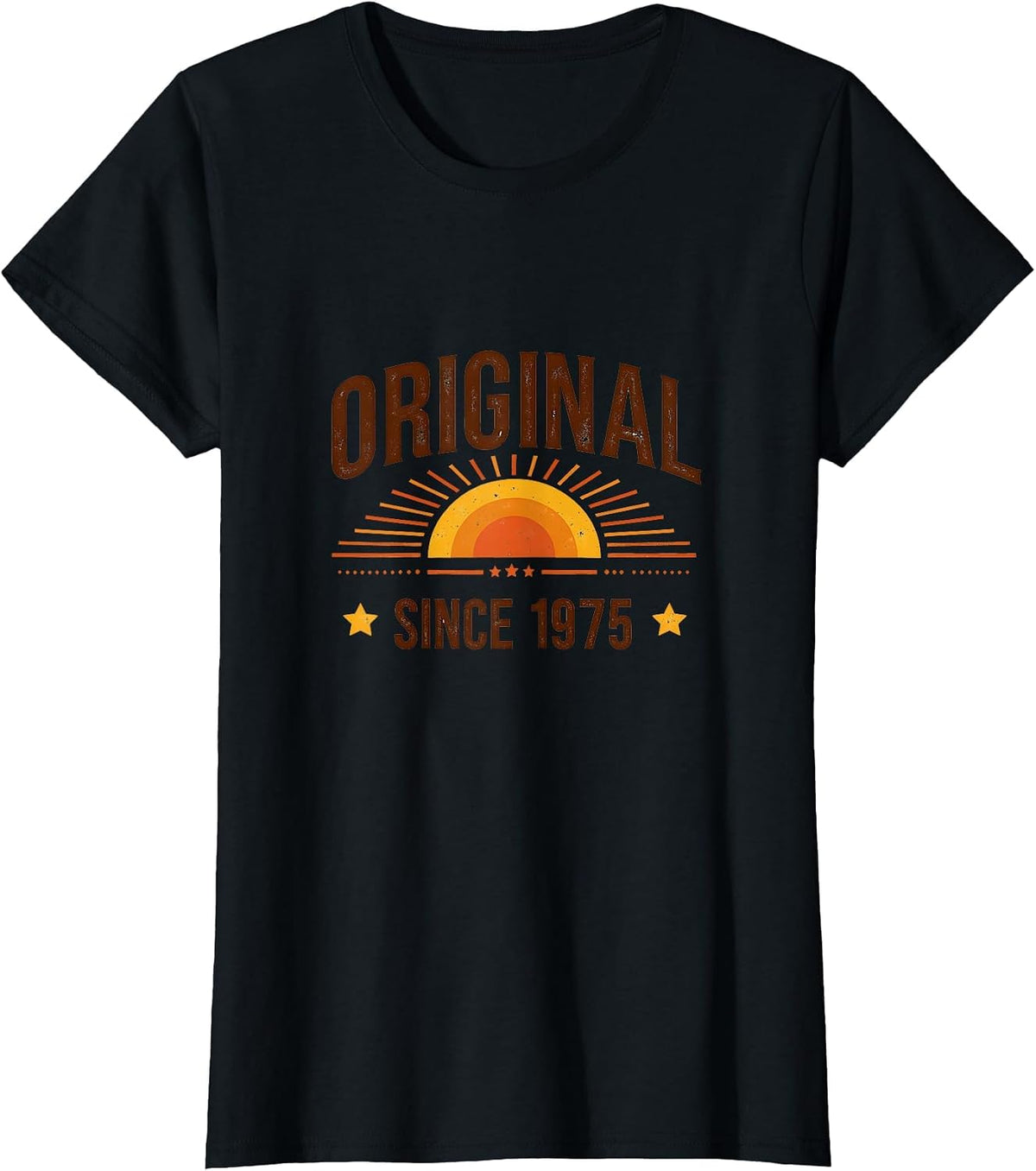 Original Since 1975 Vintage Birth Year Design T-Shirt - Black