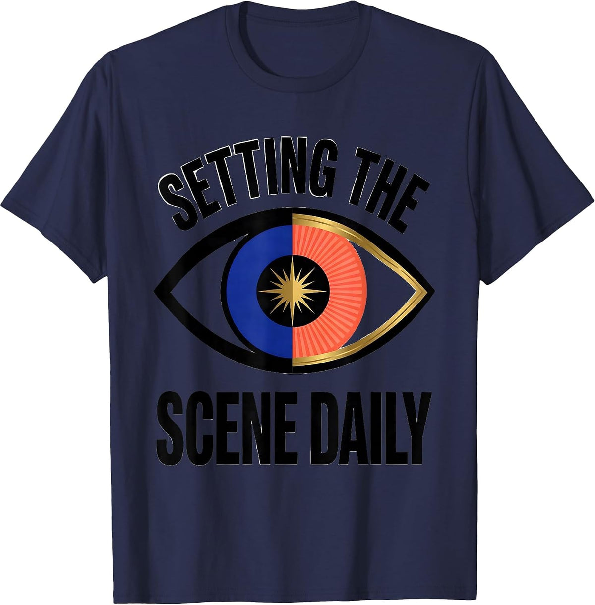 Men's Setting the Scene Daily Graphic Design T-Shirt - Navy Blue