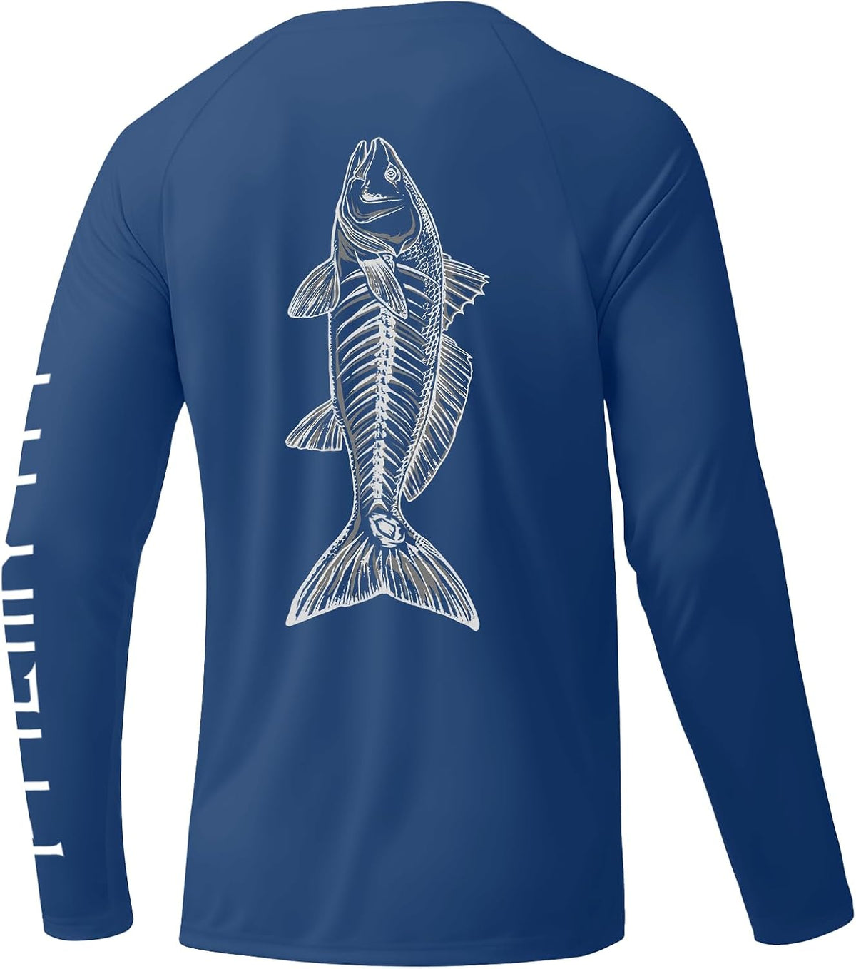 Palmyth Mens Fishing Shirts UPF 50+ Quick-Dry Long Sleeve T-Shirts - Navy \/ Redfish Sketch
