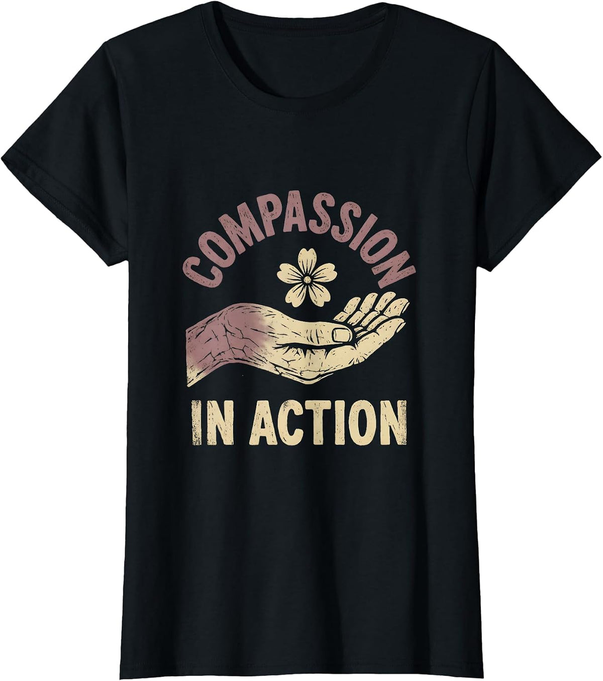 Compassion In Action Social Worker Design T-Shirt - Black