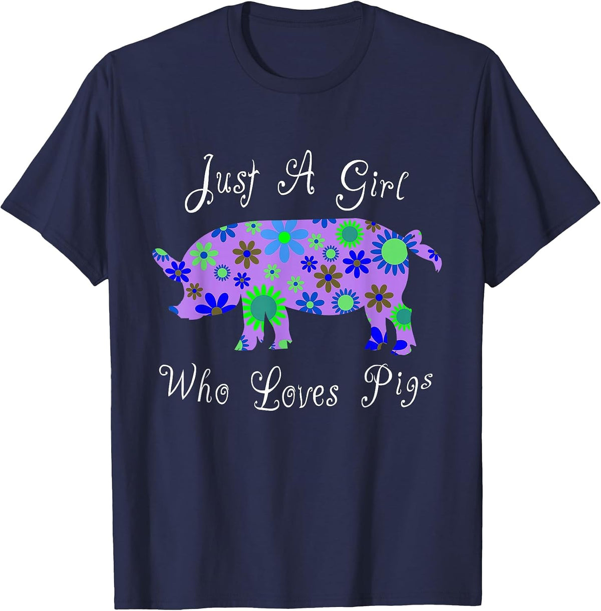 Pig Lover Cute T-Shirt - Navy Blue
