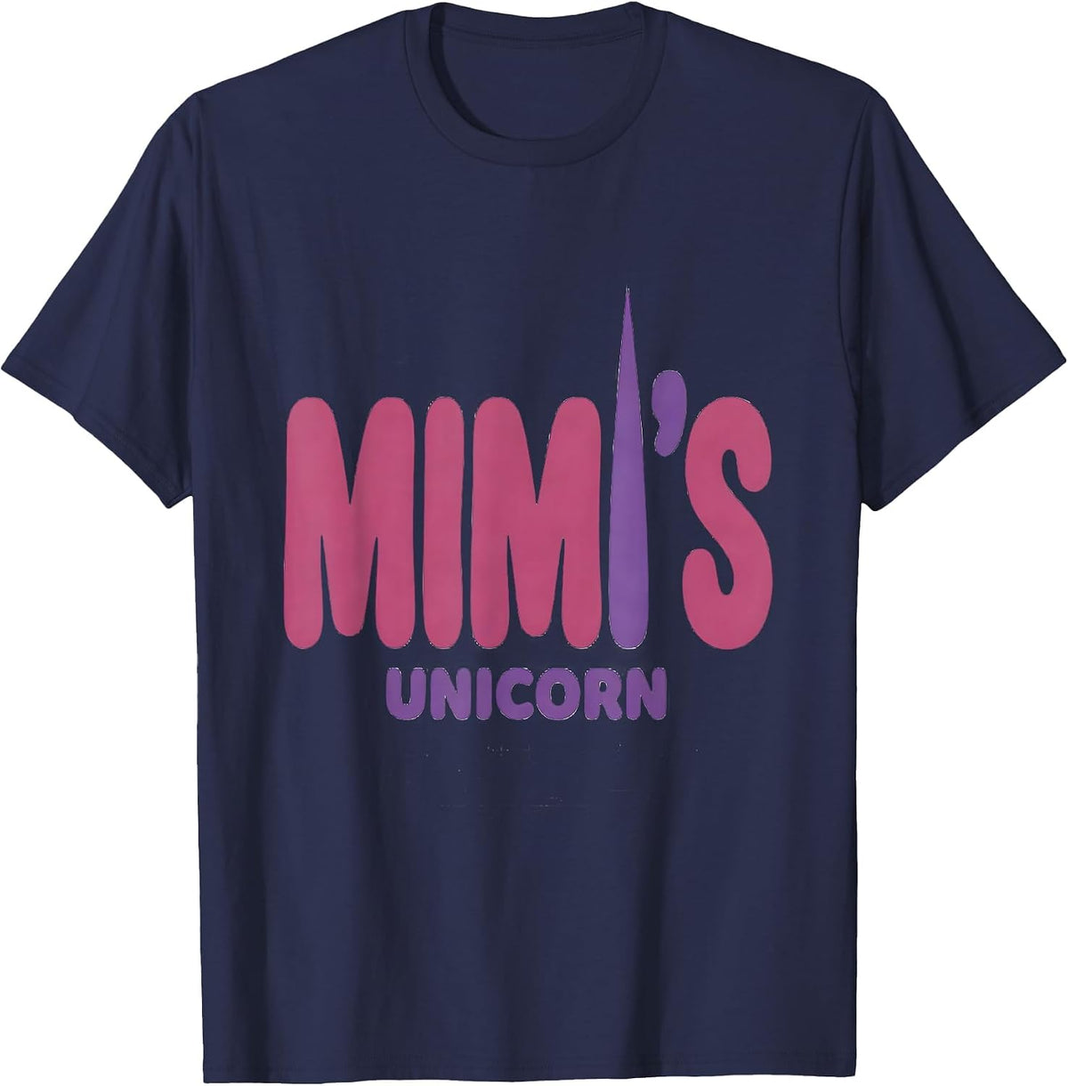 Mimi's Unicorn Sentimental Grandparent Gift T-Shirt - Navy Blue