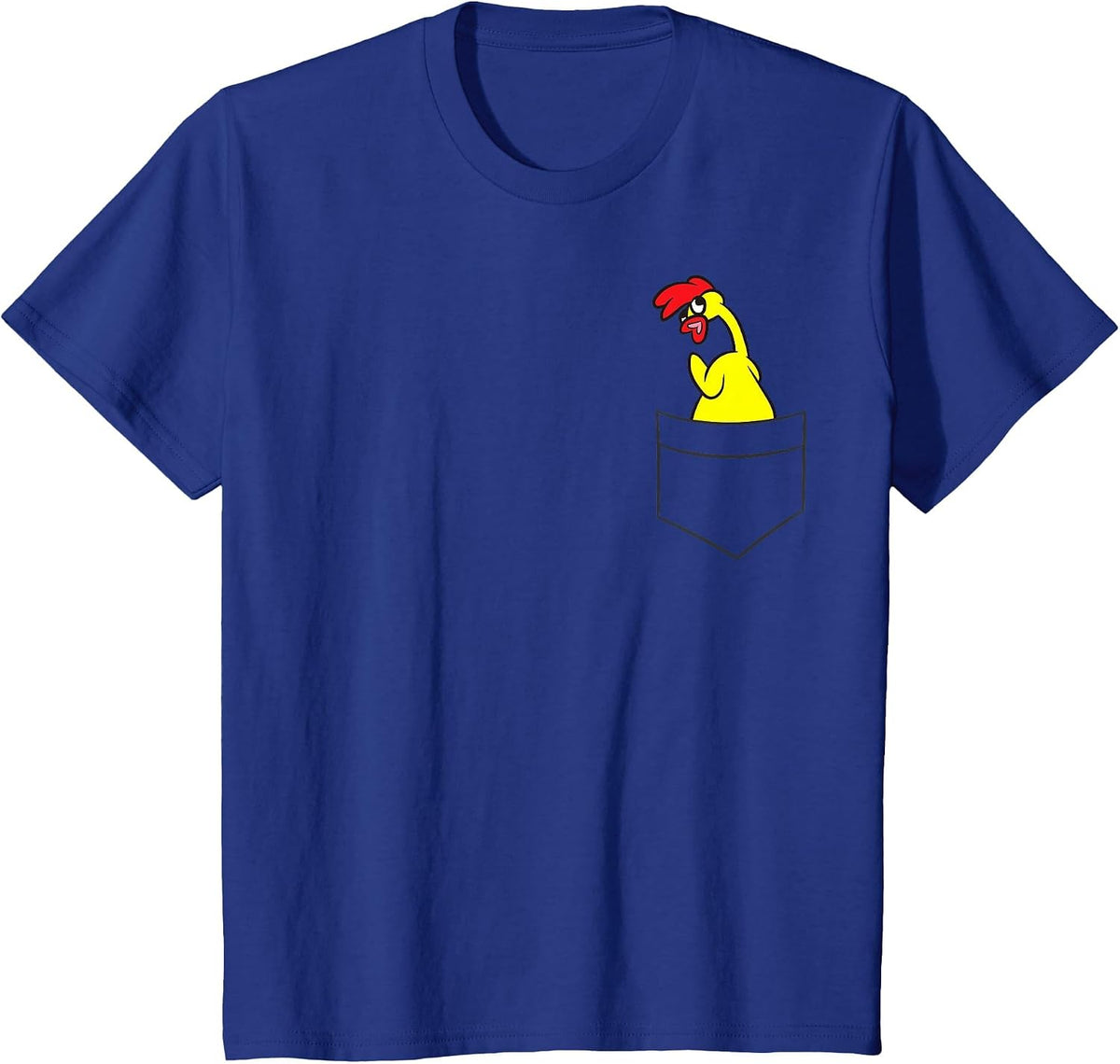 Rubber Chicken Lover Rubber Chicken in a Pocket T-Shirt - Royal Blue